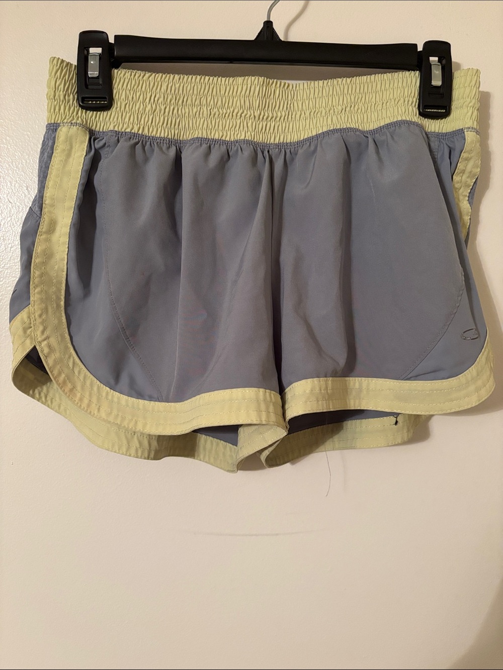 Champion Women's Two-Tone Athletic Shorts - Gray with Light Yellow Trim